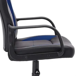 Amazon Basics Racing/Gaming Style Office Chair - Faux Leather, Blue, 25.2"D X 22.6"W X 44.1"H -Amazon Basics Furniture Shop 41ub3wdwTvL