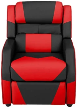 Amazon Basics Kids/Youth Gaming Recliner With Headrest And Back Pillow, Ages 3+, Black/Red -Amazon Basics Furniture Shop 41uf2ut6TIL