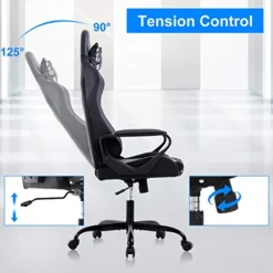 PC Gaming Chair Office Chair Racing Desk Chair With Lumbar Support Arms Headrest Massage High Back PU Leather Ergonomic Computer Chair Rolling Adjustable Swivel Chair For Women Men Adult, Camo -Amazon Basics Furniture Shop 41ukmASk3yL