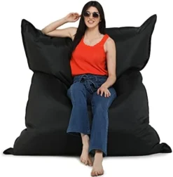 SATTVA 5ft Triangle Bean Bag For Adults - Big Bean Bag Covers Only (No Filling), Love Sack Bean Bag Oversized, All Weather Water Resistant Ultra Soft Zipper, For Dorm & Family Room (Green) -Amazon Basics Furniture Shop 41unRYpLZSL. AC