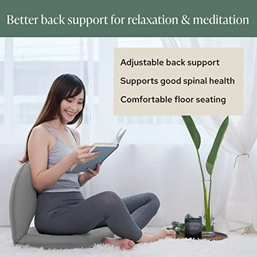Mindful & Modern Meditation Chair | Adjustable Floor Chair With Back Support | Padded Floor Seat For Posture Support And Comfort | Portable Folds Flat For Storage | Indoor/Outdoor Use | Slate Grey 2 Mindful & Modern Meditation Chair | Adjustable Floor Chair With Back Support | Padded Floor Seat For Posture Support And Comfort | Portable Folds Flat For Storage | Indoor/Outdoor Use | Slate Grey - Image 2