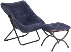 Tiita Saucer Chair, Soft Faux Fur Oversized Folding Accent Chair, Soft Furry Lounge Lazy Chair, Metal Frame Moon Chair For Bedroom, Living Room, Dorm Rooms, Garden And Courtyard -Amazon Basics Furniture Shop 41wPJjlkjoL. AC