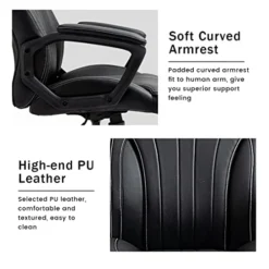 Newnno Office Chair Home Office Desk Chairs Executive And Managerial Chair High Back Comfortable Swivel Computer Chair With PU Leather Lumbar Support Wheels Padded Armrests (Black-2) 11 Newnno Office Chair Home Office Desk Chairs Executive And Managerial Chair High Back Comfortable Swivel Computer Chair With PU Leather Lumbar Support Wheels Padded Armrests (Black-2) -Amazon Basics Furniture Shop 41wappaP9LL