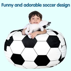 Lukeight Stuffed Animal Storage Bean Bag Chair For Adult And Kids Without Filling, Soccer Stuffed Animal Storage Bean Bag Cover, Soccer Bean Bag Chairs For Adult, (No Beans) XX-Large -Amazon Basics Furniture Shop 41wd5p44dnL