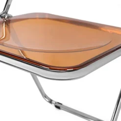 DIYHD Caramel Clear Folding Chair PC Plastic Living Room Seat Chrome Frame -Amazon Basics Furniture Shop 41wqHeJq2SL