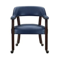 BOWERY HILL Captain's Poker Game Arm Chair With Casters In Navy Vinyl 8 BOWERY HILL Captain's Poker Game Arm Chair With Casters In Navy Vinyl -Amazon Basics Furniture Shop 41wuUdJl1CL