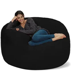 Chill Sack Bean Bag Chair Cover, 5-Feet, Microsuede - Black