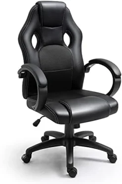 Polar Aurora Office Chair PU Leather Racing Style Computer Gaming Chairs Adjustable Swivel Desk Chair Black 11 Polar Aurora Office Chair PU Leather Racing Style Computer Gaming Chairs Adjustable Swivel Desk Chair Black -Amazon Basics Furniture Shop 41x mFBx8 S. AC