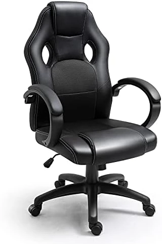Polar Aurora Office Chair PU Leather Racing Style Computer Gaming Chairs Adjustable Swivel Desk Chair Black 5 Polar Aurora Office Chair PU Leather Racing Style Computer Gaming Chairs Adjustable Swivel Desk Chair Black - Image 5