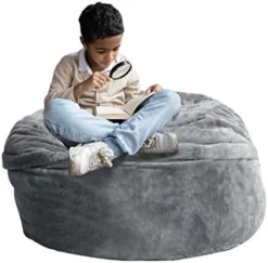 HWIVGKU Bean Bag Chairs, Giant Bean Bag Chair For Adults, 4ftbean Bag CoverComfyBean Bag Bed (No Filler, Cover Only) Fluffy Lazy Sofa (Light Grey), 4ft(120 * 65cm) -Amazon Basics Furniture Shop 41xkJCO7PRL. AC