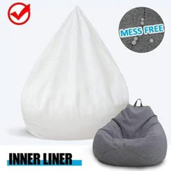 Scorpiuse Bean Bag Inner Liner, Easy Cleaning Bean Bag Insert Replacement Cover For Bean Bag Chair, Zipper Opening No Filler (S-27.5"x31.5") -Amazon Basics Furniture Shop 41y18s8fgUL 1