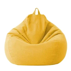 KAIKAIXIN Bean Bag Cover - 100x120cm Cotton Linen Slipcover - Zipper Bean Bag Sofa Cover Without Filler Dustproof Lazy Lounger Bean Bag Storage Chair Outdoor Indoor
