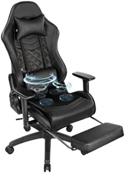 Blue Whale Heavy Duty Gaming Chair With Air-Cooling System, 350LBS Reinforced Nylon Base, High Back Racing Computer Chair With Adjustable Linked Armrest, PU Leather Ergonomic Office Chair -Amazon Basics Furniture Shop 41y7WSfSHqL. AC