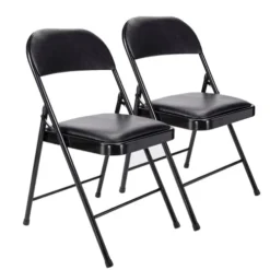 Westerly 2 Pack Black Padded Metal Folding Chair For Home Of Office