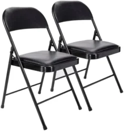 Westerly 2 Pack Black Padded Metal Folding Chair For Home Of Office -Amazon Basics Furniture Shop 41zEYNWJ7XL. AC