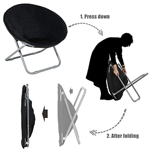 FDW Moon Chair Set Of 2 Chairs For Bedroom Saucer Chair Bedroom Chair Foldable Chair For Home Furniture 3 FDW Moon Chair Set Of 2 Chairs For Bedroom Saucer Chair Bedroom Chair Foldable Chair For Home Furniture - Image 3