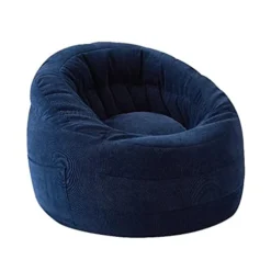 Urban Shop Soft Plush Corduroy Bean Bag Chair With Pocket And Carry Handle,Navy