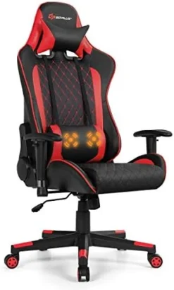 Goplus Massage Gaming Chair, Reclining Backrest Handrails And Seat Height Adjustment Racing Computer Office Chair, Ergonomic High Back Embroidered PU Swivel Game Chair With Headrest And Lumbar Cushion 16 Goplus Massage Gaming Chair, Reclining Backrest Handrails And Seat Height Adjustment Racing Computer Office Chair, Ergonomic High Back Embroidered PU Swivel Game Chair With Headrest And Lumbar Cushion -Amazon Basics Furniture Shop 41zh8x1ngiL. AC