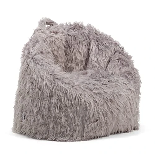 Big Joe Milano Bean Bag Chair, Gray Shag Fur, 2.5ft 1 Big Joe Milano Bean Bag Chair, Gray Shag Fur, 2.5ft