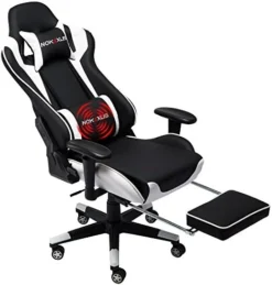 Nokaxus Gaming Chair Large Size High-back Ergonomic Racing Seat With Massager Lumbar Support And Retractible Footrest PU Leather 90-180 Degree Adjustment Of Backrest Thickening Sponges (YK-6008-BLACK) 24 Nokaxus Gaming Chair Large Size High-back Ergonomic Racing Seat With Massager Lumbar Support And Retractible Footrest PU Leather 90-180 Degree Adjustment Of Backrest Thickening Sponges (YK-6008-BLACK) -Amazon Basics Furniture Shop 510CzXCzE6L. AC