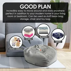 Kinze Multi Services Bean Bag Cover, Grey -Amazon Basics Furniture Shop 510FUpHVFbL