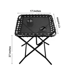 TechCare 2 Heavy Duty Durable Adjustable Reclining Folding Chairs + 1 Folding Side Table Outdoor Indoor Garden Pool Black -Amazon Basics Furniture Shop 510bc0NTbgL