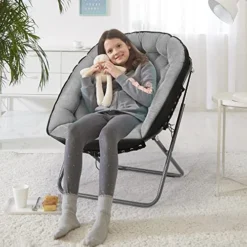 Iw I WISH Saucer Chair For Adults, Oversized Saucer Chair, Folding Saucer Chair, Bedroom Papasan Chair, Comfy Moon Chair (Grey) 15 Iw I WISH Saucer Chair For Adults, Oversized Saucer Chair, Folding Saucer Chair, Bedroom Papasan Chair, Comfy Moon Chair (Grey) -Amazon Basics Furniture Shop 511MdktfgoL