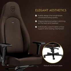 Noblechairs ICON Gaming Chair And Office Chair With Lumbar Support, PU Hybrid Leather, Java Edition -Amazon Basics Furniture Shop 511wYJjXS0L