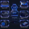 Gaming Chair For Adults Ergonomic Racing Style High Back Computer Chair With Footrest Headrest And Lumbar Support PU Leather 90-150 Degree Tilt