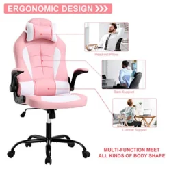 Pink Gaming Chair For Adults Ergonomic Computer Chair W/Flip Up Armrest & Lumbar Support Adjustable Office Gamer Chair 360° Swivel Seat And Headrest 15 Pink Gaming Chair For Adults Ergonomic Computer Chair W/Flip Up Armrest & Lumbar Support Adjustable Office Gamer Chair 360° Swivel Seat And Headrest -Amazon Basics Furniture Shop 514PnS6cXzL