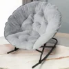 OAKHAM Comfy Saucer Chair, Folding Faux Fur Lounge Chair For Bedroom And Living Room, Flexible Seating For Kids Teens Adults, X-Large, Rock-Grey