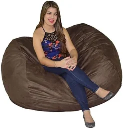 Cozy Sack Bean Bag Chair: Large 4 Foot Cozy Foam Filled Bean Bag – Large Bean Bag Chair, Protective Liner, Plush Micro Fiber Removable Cover - Purple -Amazon Basics Furniture Shop 514aC8M2CRL. AC
