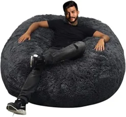 HWIVGKU Bean Bag Chairs, Giant Bean Bag Chair For Adults, 4ftbean Bag CoverComfyBean Bag Bed (No Filler, Cover Only) Fluffy Lazy Sofa (Light Grey), 4ft(120 * 65cm) -Amazon Basics Furniture Shop 515i9bxK8wL. AC