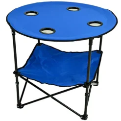 Picnic At Ascot Canvas Travel Folding Table, Royal Blue