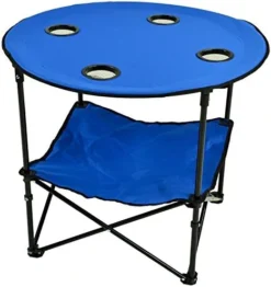 Picnic At Ascot Canvas Travel Folding Table, Royal Blue -Amazon Basics Furniture Shop 516JYSHMQLL. AC