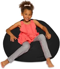 Big Comfy Bean Bag Chair: Posh Large Beanbag Chairs With Removable Cover For Kids, Teens And Adults - Polyester Cloth Puff Sack Lounger Furniture For All Ages - 27 Inch - Heather Gray 17 Big Comfy Bean Bag Chair: Posh Large Beanbag Chairs With Removable Cover For Kids, Teens And Adults - Polyester Cloth Puff Sack Lounger Furniture For All Ages - 27 Inch - Heather Gray -Amazon Basics Furniture Shop 5179BYuPpvL. AC