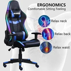 LED Computer Gaming Chair With Bluetooth Speakers And RGB Lights, Ergonomic Gamers Chair, Office Chair For Adults, Video Gaming Chair For Gift (Blue) 9 LED Computer Gaming Chair With Bluetooth Speakers And RGB Lights, Ergonomic Gamers Chair, Office Chair For Adults, Video Gaming Chair For Gift (Blue) -Amazon Basics Furniture Shop 517dtMa6AZL