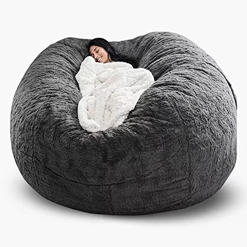 Kgitpve Bean Bag Chair Cover (No Filler,Cover Only) PV Velvet Bean Bag Chairs, Big Round Comfy Bean Bag Bed Lazy Sofa Bed Cover (4ft, White) 10 Kgitpve Bean Bag Chair Cover (No Filler,Cover Only) PV Velvet Bean Bag Chairs, Big Round Comfy Bean Bag Bed Lazy Sofa Bed Cover (4ft, White) - Image 10