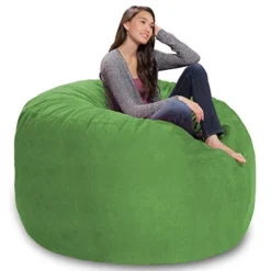Comfy Sacks Memory Foam Bean Bag Chair, Lime Micro Suede