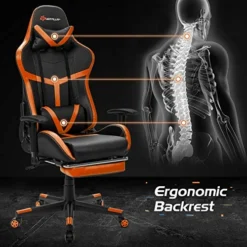 Goplus Gaming Chair, Massage Office Chair Computer Gaming Racing Chair, High Back PU Leather Adjustable Ergonomic Reclining PC Game Chair, Rolling Swivel Executive Chair With Footrest (Orange) 12 Goplus Gaming Chair, Massage Office Chair Computer Gaming Racing Chair, High Back PU Leather Adjustable Ergonomic Reclining PC Game Chair, Rolling Swivel Executive Chair With Footrest (Orange) -Amazon Basics Furniture Shop 519mx0o6YGL