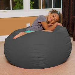 Big Comfy Bean Bag Chair: Posh Large Beanbag Chairs With Removable Cover For Kids, Teens And Adults - Polyester Cloth Puff Sack Lounger Furniture For All Ages - 27 Inch - Heather Gray 12 Big Comfy Bean Bag Chair: Posh Large Beanbag Chairs With Removable Cover For Kids, Teens And Adults - Polyester Cloth Puff Sack Lounger Furniture For All Ages - 27 Inch - Heather Gray -Amazon Basics Furniture Shop 519nSEE6sYL