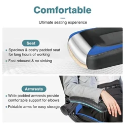 Office Chairs - Ergonomic Gaming Executive Desk Chairs With Flip-up Armrests And Lumbar Support, Adjustable Swivel Rolling Chair, Blue -Amazon Basics Furniture Shop 51BJyawb2vL