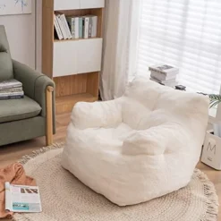 Antetek Bean Bag Chairs For Adults & Kids, Modern Accent Chair Ultra Soft Sofa Chair For Living Room, Bedroom, Apartment, Ivory Teddy -Amazon Basics Furniture Shop 51CRWBW9cHL. AC