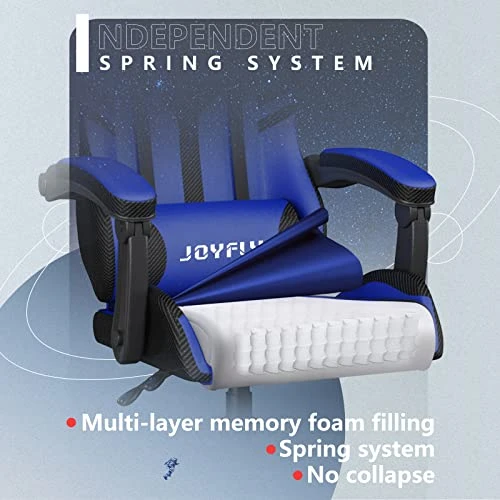 JOYFLY Gaming Chairs For Adults Gaming Chair Gamer Chair Ergonomic Reclining PC Chair With High Back, Headrest, And Lumbar Support(Blue) 3 JOYFLY Gaming Chairs For Adults Gaming Chair Gamer Chair Ergonomic Reclining PC Chair With High Back, Headrest, And Lumbar Support(Blue) - Image 3