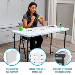 Lifetime Height Adjustable Craft Camping And Utility Folding Table, 4 Foot, 4'/48 X 24, White Granite 7 Lifetime Height Adjustable Craft Camping And Utility Folding Table, 4 Foot, 4'/48 X 24, White Granite -Amazon Basics Furniture Shop 51GCiogv4IL