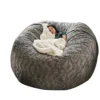 EKWQ Bean Bag Chair Cover(it Was Only A Cover, Not A Full Bean Bag) Durable Comfortable Chair PV Fur Bean Bag Sofas Faux Fur Sofa Living Room Sofa Bed Large Bean Bag Chairs For Adults (6FT Light Grey)