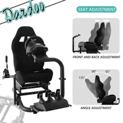 Dardoo Racing Sim Stand Gaming Simulator Cockpit With Black Seat Fits For Thrustmaster T300RS TX Fanatec Logitech G25 G27 G29 G920 G923 Racing Wheel Stand For PC PS4 Xbox Without Wheel,Shifter&Pedals -Amazon Basics Furniture Shop 51GxYYJmDdL