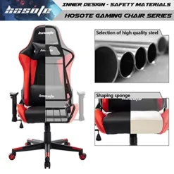Hosote Ergonomic Gaming Chair For Adults, High Back Racing Computer Gaming Chair, E-Sports Gamer Chair, Big And Tall Video Gaming Chair, PU Leather Desk Chair Task Chair Office Chair(Red,Black) -Amazon Basics Furniture Shop 51HkWxWJKAL