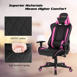 Goplus Massage Gaming Chair, Reclining Backrest Handrails And Seat Height Adjustment Racing Computer Office Chair, Ergonomic High Back Embroidered PU Swivel Game Chair With Headrest And Lumbar Cushion 12 Goplus Massage Gaming Chair, Reclining Backrest Handrails And Seat Height Adjustment Racing Computer Office Chair, Ergonomic High Back Embroidered PU Swivel Game Chair With Headrest And Lumbar Cushion -Amazon Basics Furniture Shop 51ICJZDftiL