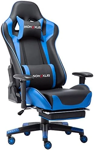 Nokaxus Gaming Chair Large Size High-back Ergonomic Racing Seat With Massager Lumbar Support And Retractible Footrest PU Leather 90-180 Degree Adjustment Of Backrest Thickening Sponges (YK-6008-BLACK) 7 Nokaxus Gaming Chair Large Size High-back Ergonomic Racing Seat With Massager Lumbar Support And Retractible Footrest PU Leather 90-180 Degree Adjustment Of Backrest Thickening Sponges (YK-6008-BLACK) - Image 7